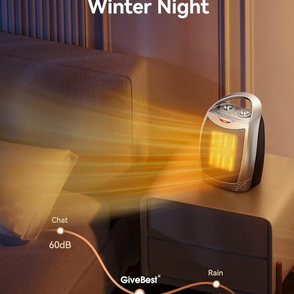 NEW Portable Electric Space Heater Thermostat Ceramic Fan Office Room Desk Indoo - Picture 9 of 15